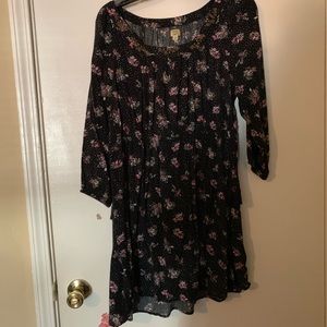 True Craft Black Floral Dress
